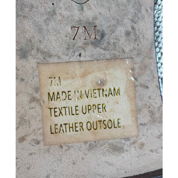 Talbots Women’s 7 Tan Violet Knot Slides Textile Leather Slip-On Open Toe Sandal - Picture 8 of 8